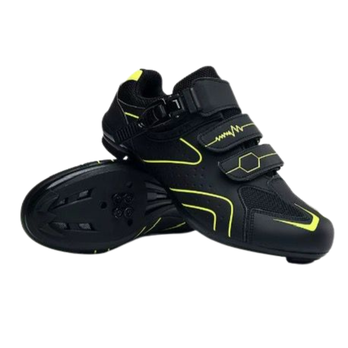 Chaussures de cyclisme unisexes avec boucle et lacets