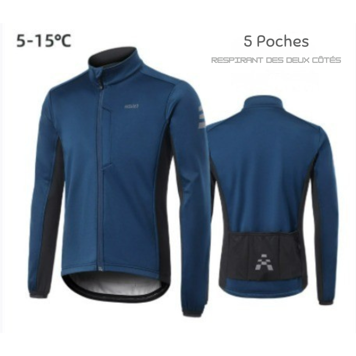 Veste de cyclisme d'hiver | coupe-vent, chaude et doublure en polaire