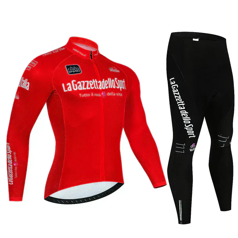 Giro d’Italie | Maillot de cycliste professionnel à manches longues – version avec doublure polaire