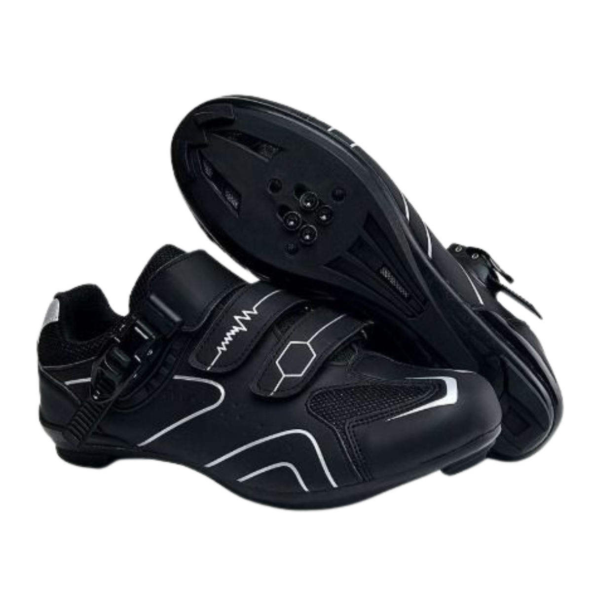 Chaussures de cyclisme unisexes avec boucle et lacets