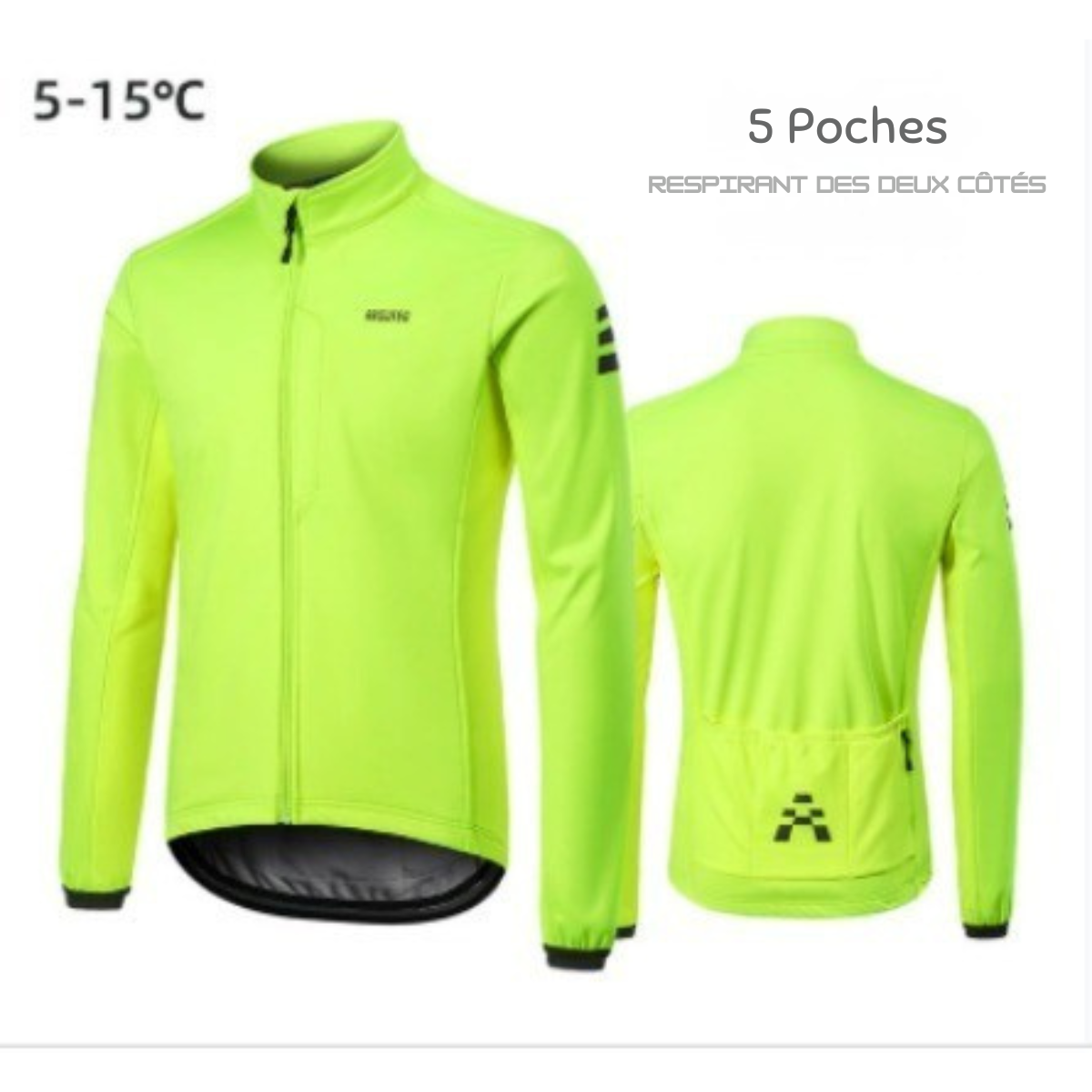 Veste de cyclisme d'hiver | coupe-vent, chaude et doublure en polaire