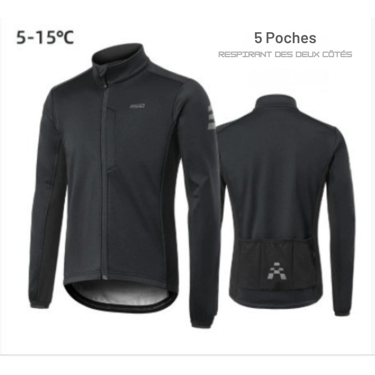 Veste de cyclisme d'hiver | coupe-vent, chaude et doublure en polaire