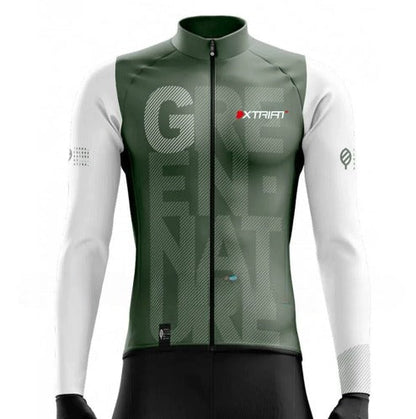XTRIAT Maillot de cyclisme d'hiver pour homme | Doublure polaire, chaud et résistant au froid
