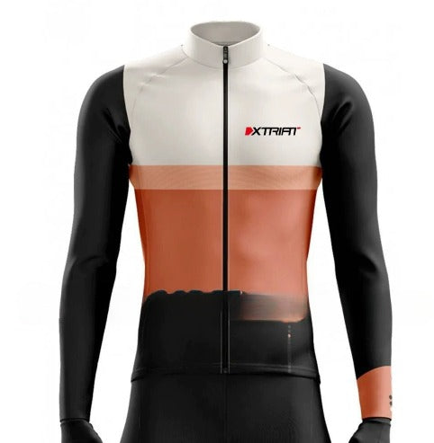 XTRIAT Maillot de cyclisme d'hiver pour homme | Doublure polaire, chaud et résistant au froid