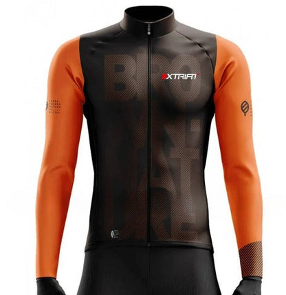 XTRIAT Maillot de cyclisme d'hiver pour homme | Doublure polaire, chaud et résistant au froid