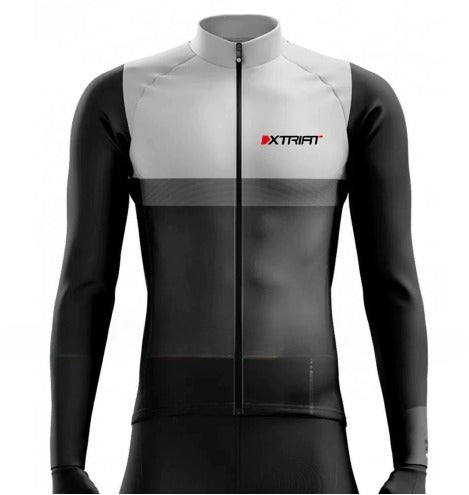 XTRIAT Maillot de cyclisme d'hiver pour homme | Doublure polaire, chaud et résistant au froid