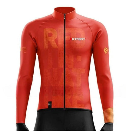 XTRIAT Maillot de cyclisme d'hiver pour homme | Doublure polaire, chaud et résistant au froid