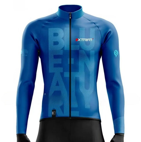 XTRIAT Maillot de cyclisme d'hiver pour homme | Doublure polaire, chaud et résistant au froid