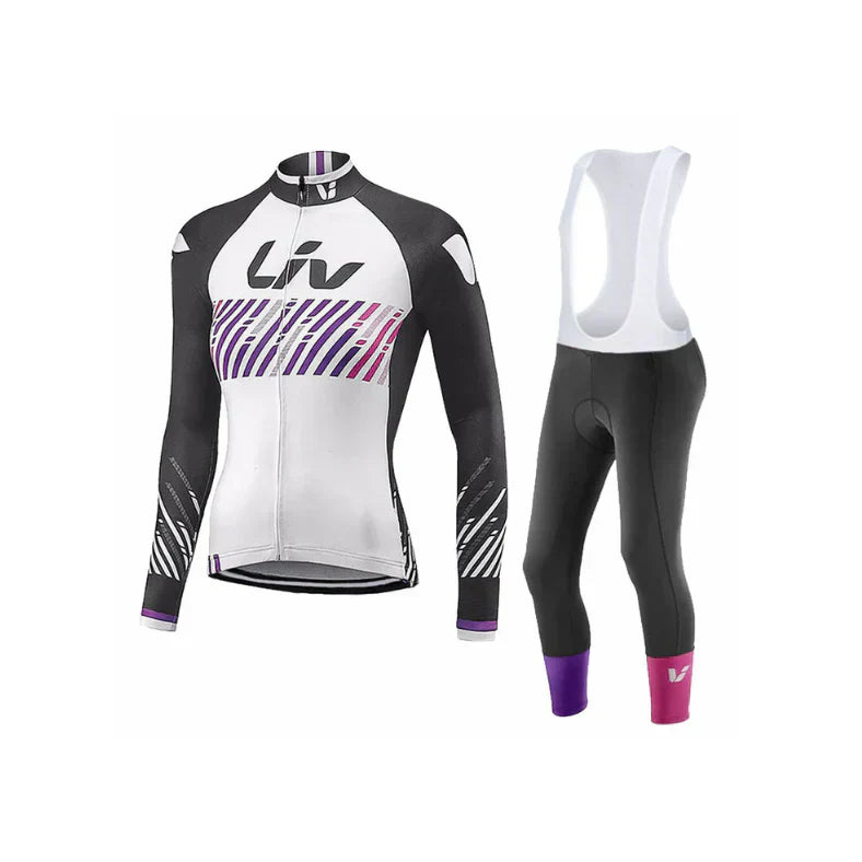 LIV V2 | PRO tenue de cyclisme hivernale pour femmes avec cuissards à bretelles
