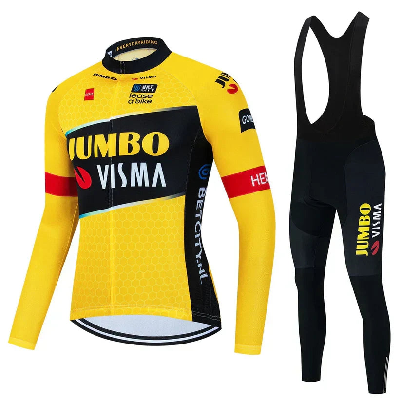 Jumbo-Visma | Ensemble de vêtements de cyclisme à manches longues professionnel