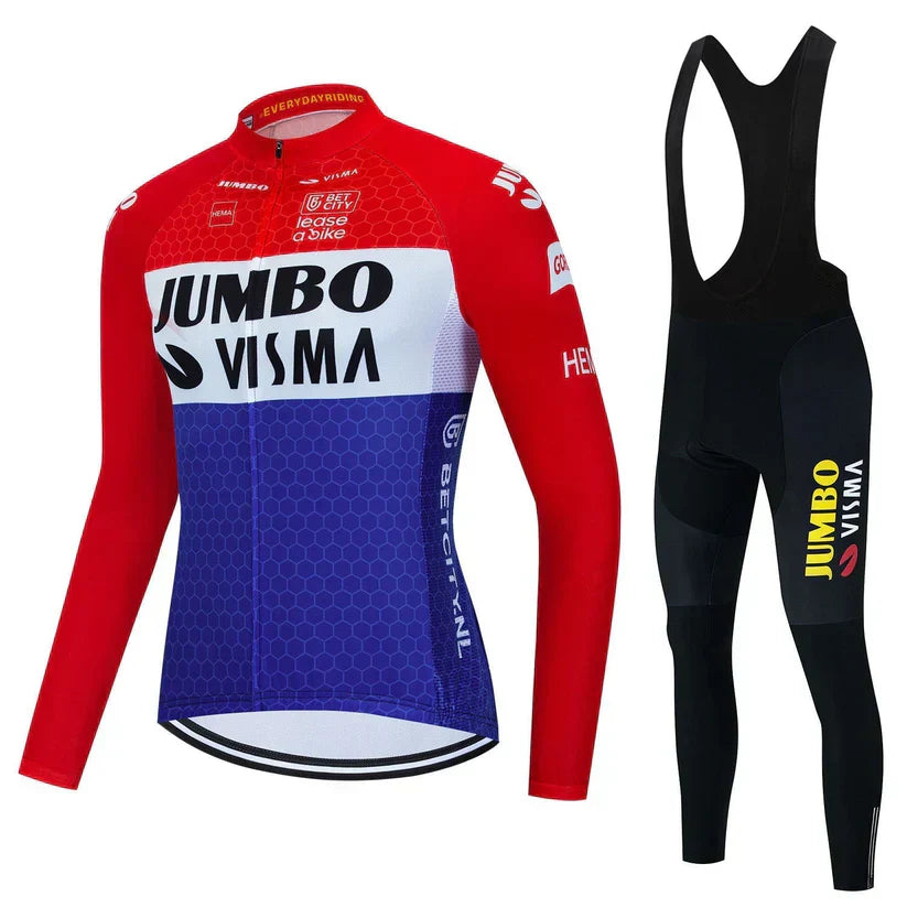 Jumbo-Visma | Ensemble de vêtements de cyclisme à manches longues professionnel