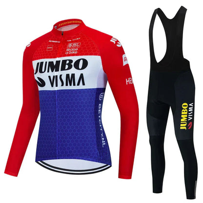 Jumbo-Visma | Ensemble de vêtements de cyclisme à manches longues professionnel