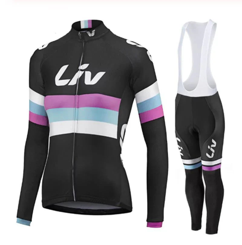 LIV V2 | PRO tenue de cyclisme hivernale pour femmes avec cuissards à bretelles