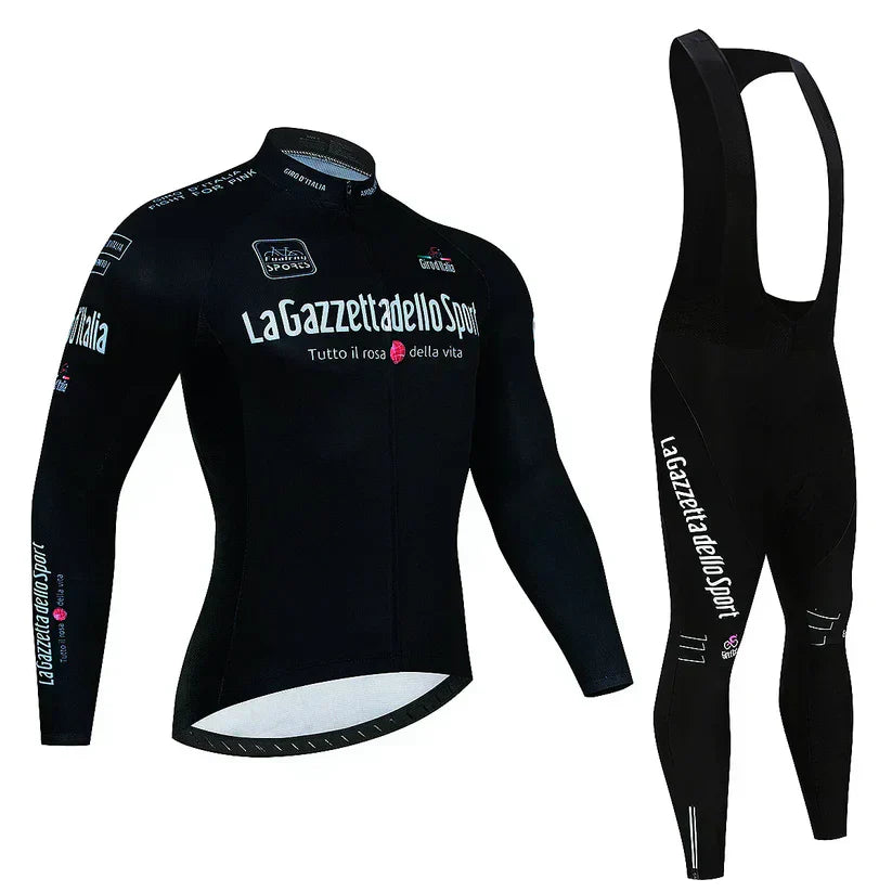 Giro d’Italie | Maillot de cycliste professionnel à manches longues – version avec doublure polaire