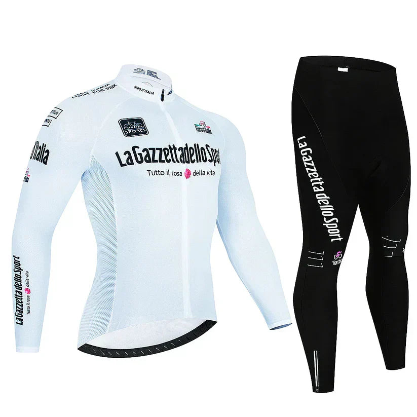 Giro d’Italie | Maillot de cycliste professionnel à manches longues – version avec doublure polaire