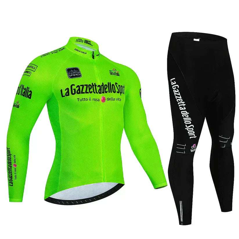 Giro d’Italie | Maillot de cycliste professionnel à manches longues – version avec doublure polaire