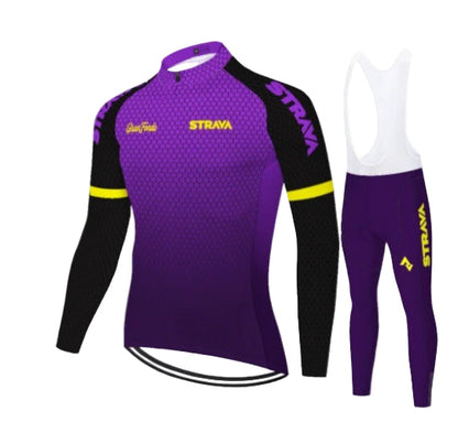 Strava | Ensemble de vêtements de cyclisme thermiques pour l'hiver